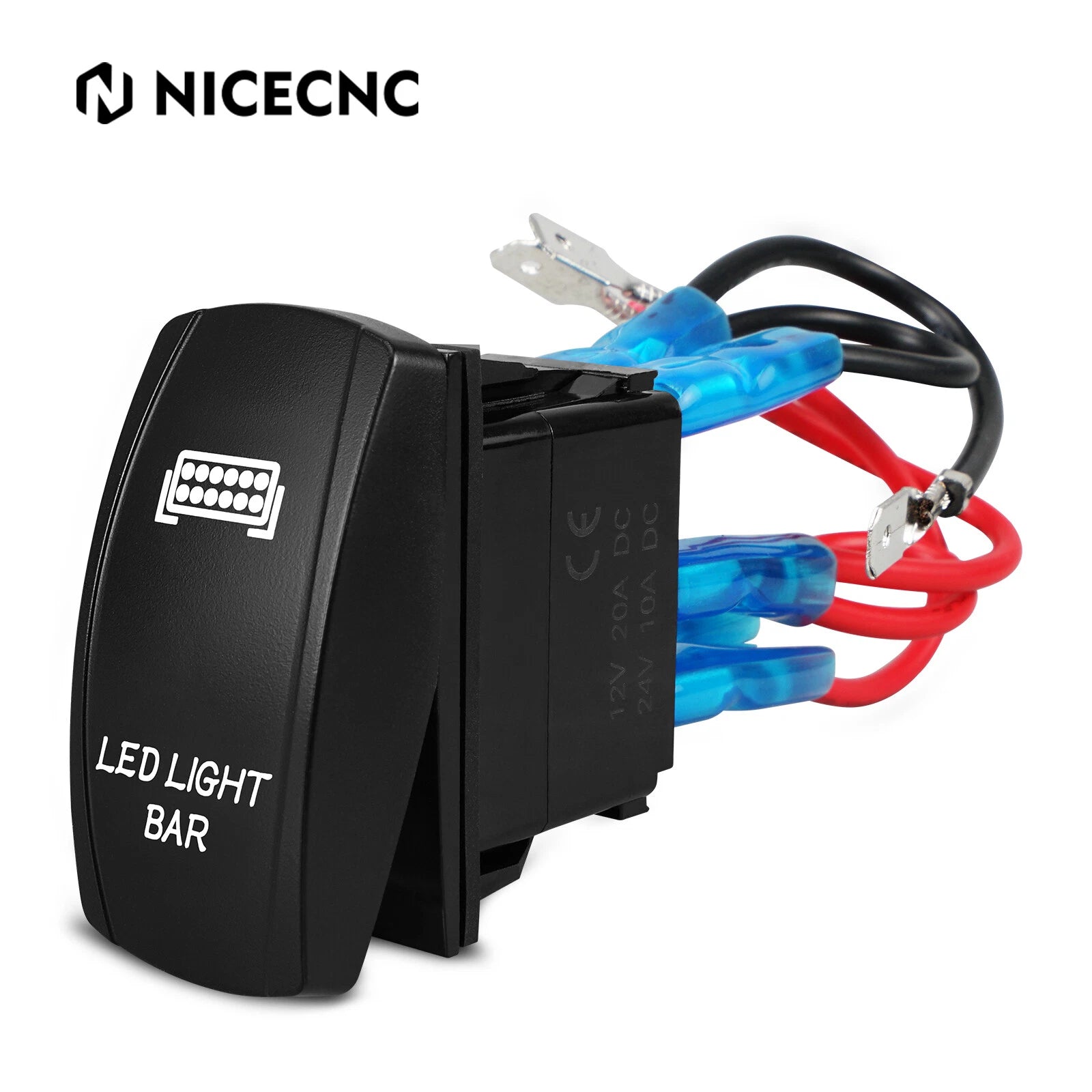 Blue Backlit LED Light Bar Control Rocker Toggle Switch for UTV ATV Truck Boat