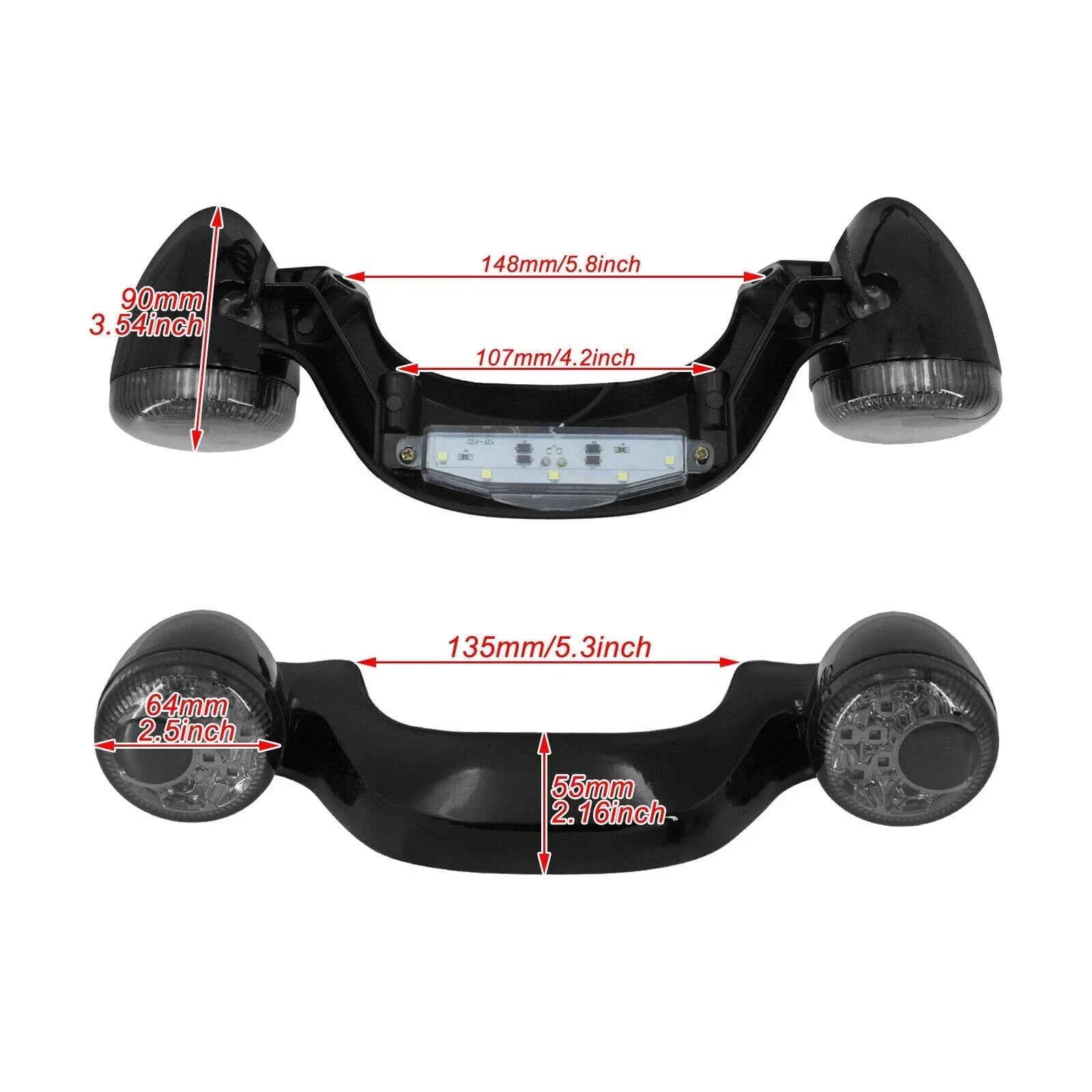 Black Rear Turn Signal Brake Light Bar for Harley Touring Street Glide (2010-2022)