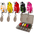 Set of 5 Soft Frog Casting Lures with Double Hooks for Bass Angling