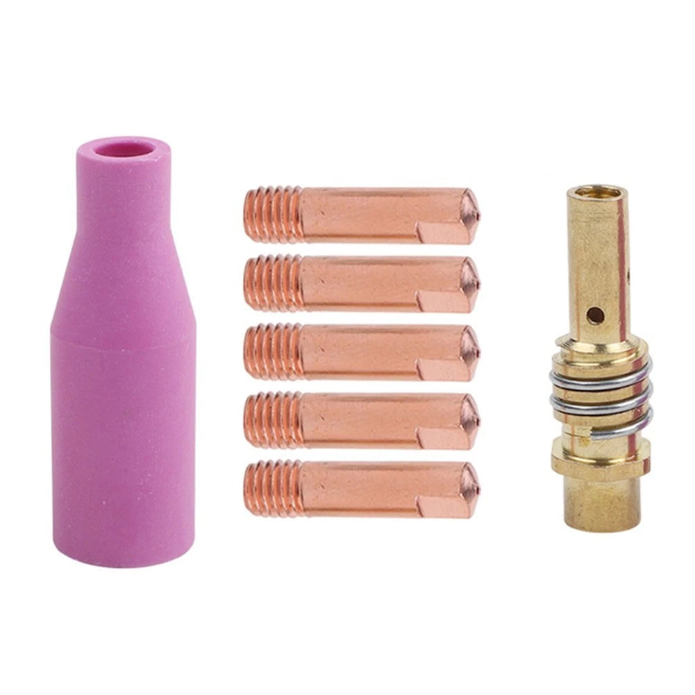 7PCS Welding Nozzle Kit for 15AK MIG Torch - Copper Parts