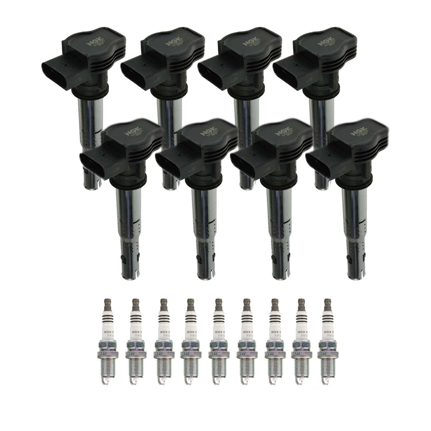 Set of 8 NGK Ignition Coils & Ruthenium HX Spark Plugs for Audi RS4 RS5 (2006–2019)