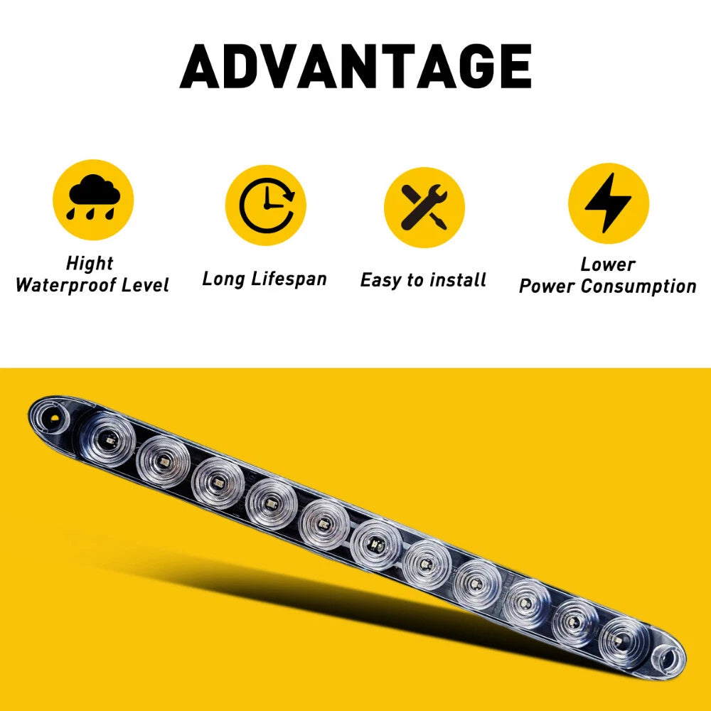 2X 15" LED Truck Trailer Light Bar for Various Models