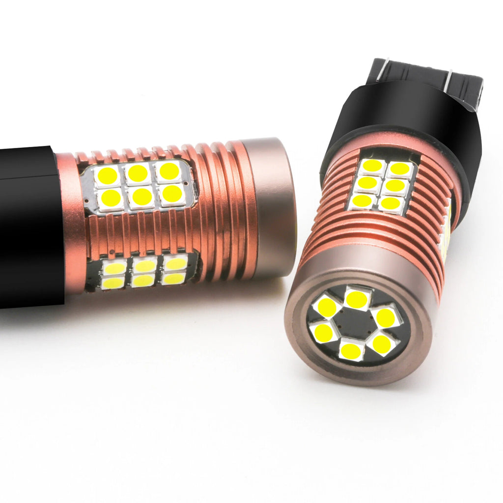 7443 7440 White LED Backup Reverse Tail Light Bulbs for Stop Signal (6000K)