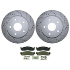 Front Brake Kit 336mm Drilled Disc Rotors & Semi-Metallic Pads for Dodge Ram 1500 (2002–2023)