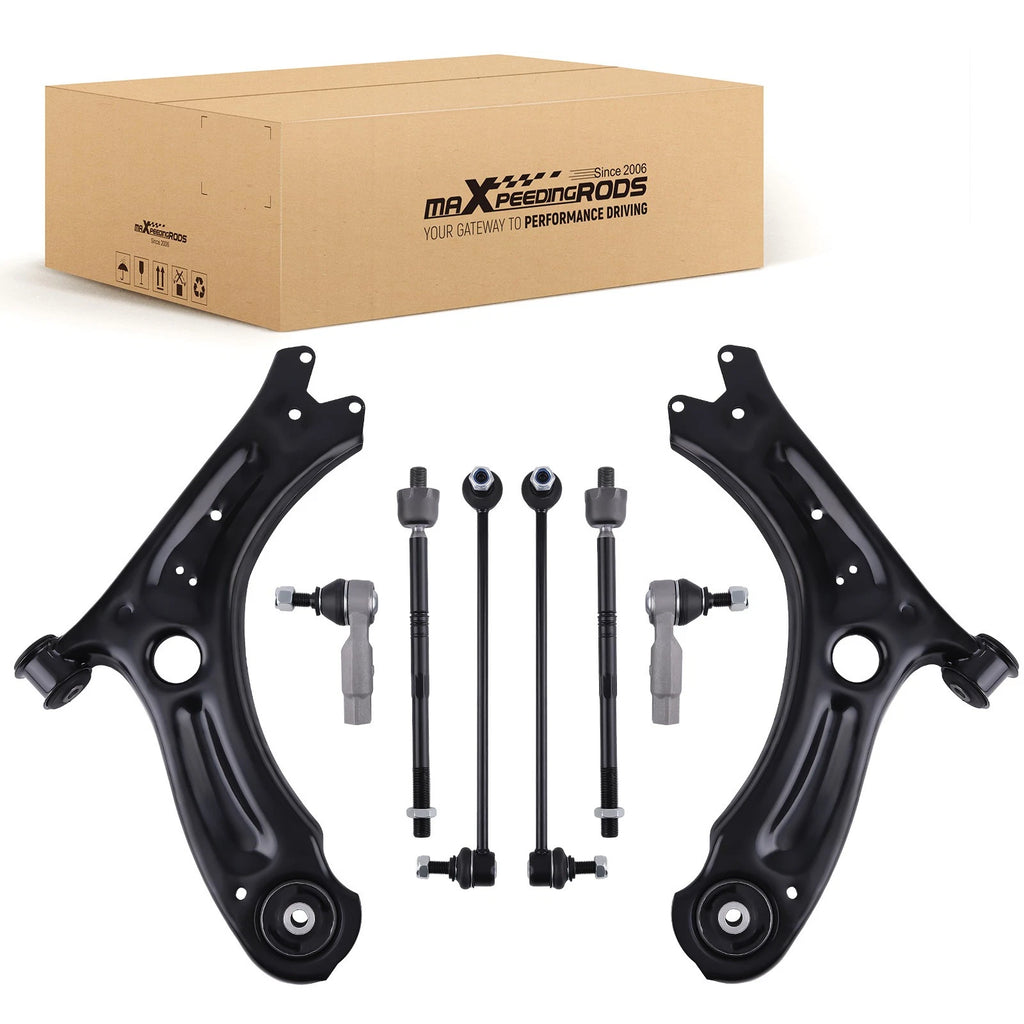8x Front Lower Control Arms Tie Rods for Volkswagen Jetta (2011–2018)