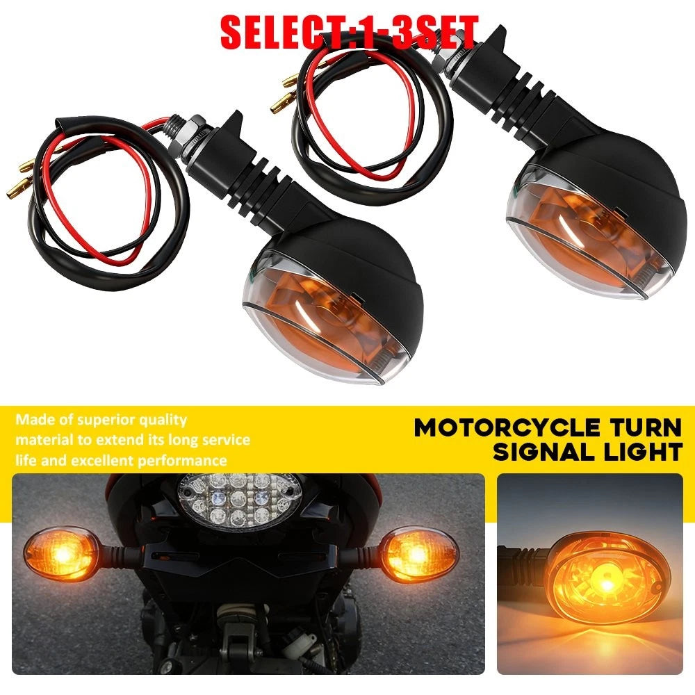 M10 Clear Lens Amber Turn Signal Lights for Buell Blast (2000–2010)