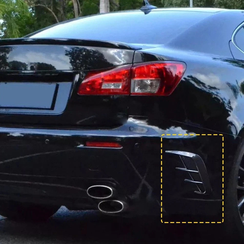 2X Gloss Black Rear Bumper Side Wing Vent Cover Trim Universal