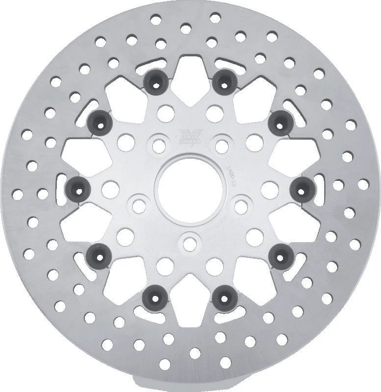 2X Rear 11.5" Floating Rotors for Harley Big Twin (1984–2017) Silver Mesh