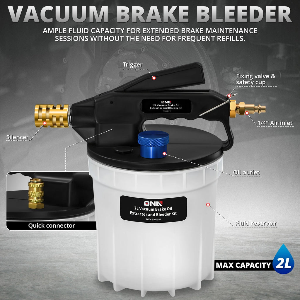 2L Vacuum Brake Oil Extractor Bleeder Kit for Car SUV (Universal)