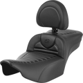SADDLEMEN Roadsofa Extended Reach Seat with Backrest for Harley Davidson