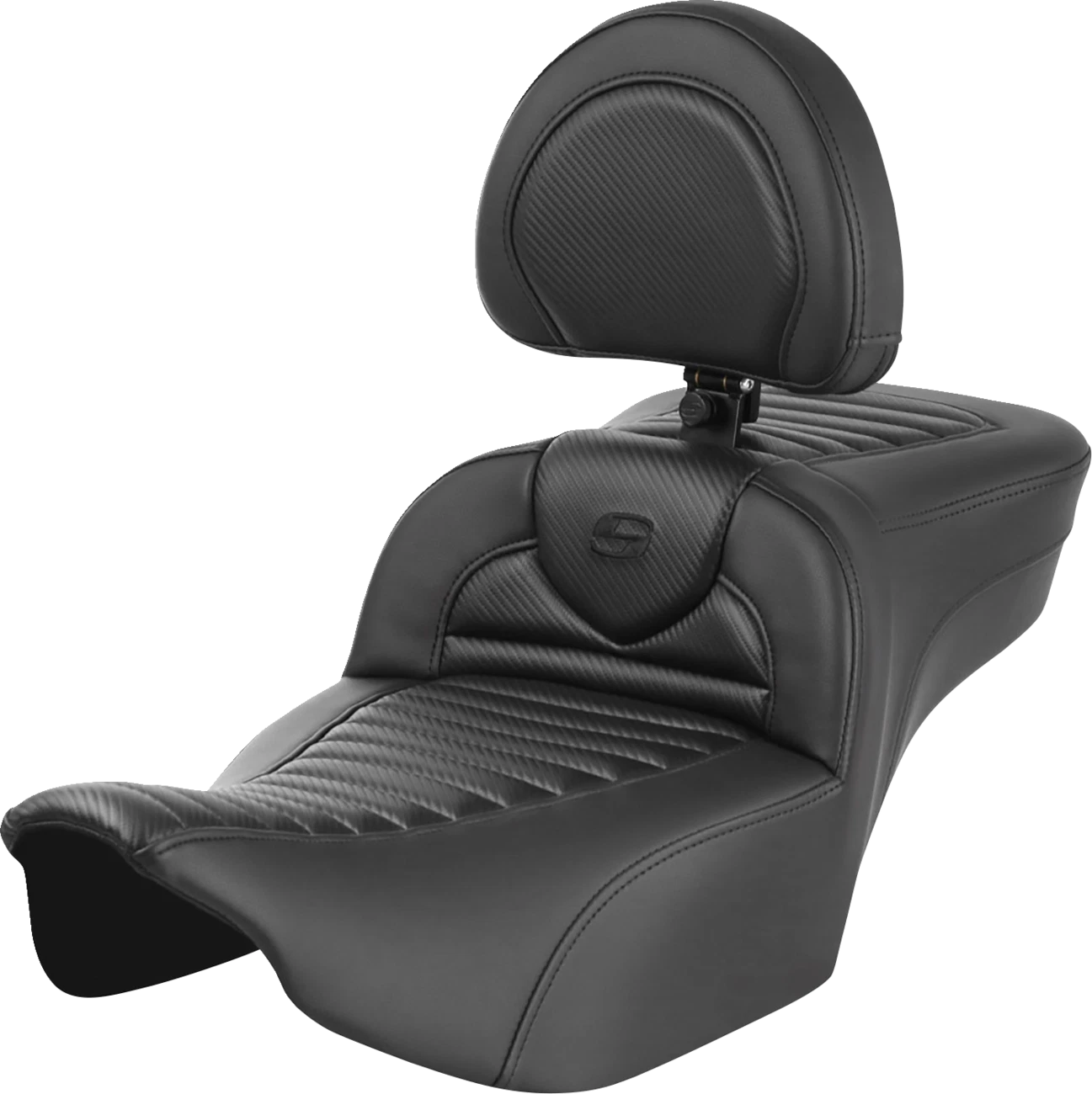 SADDLEMEN Roadsofa Extended Reach Seat with Backrest for Harley Davidson