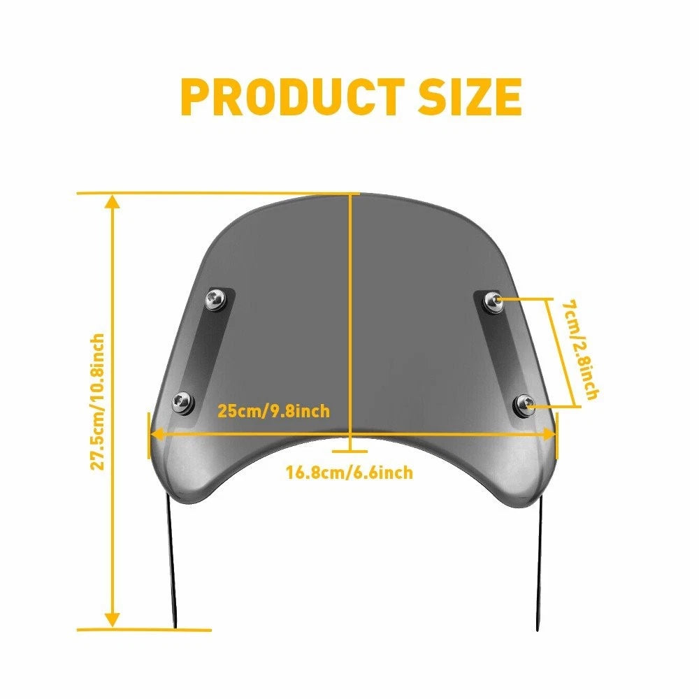 5-7" Smoke Headlight Windscreen for Universal Motorcycle