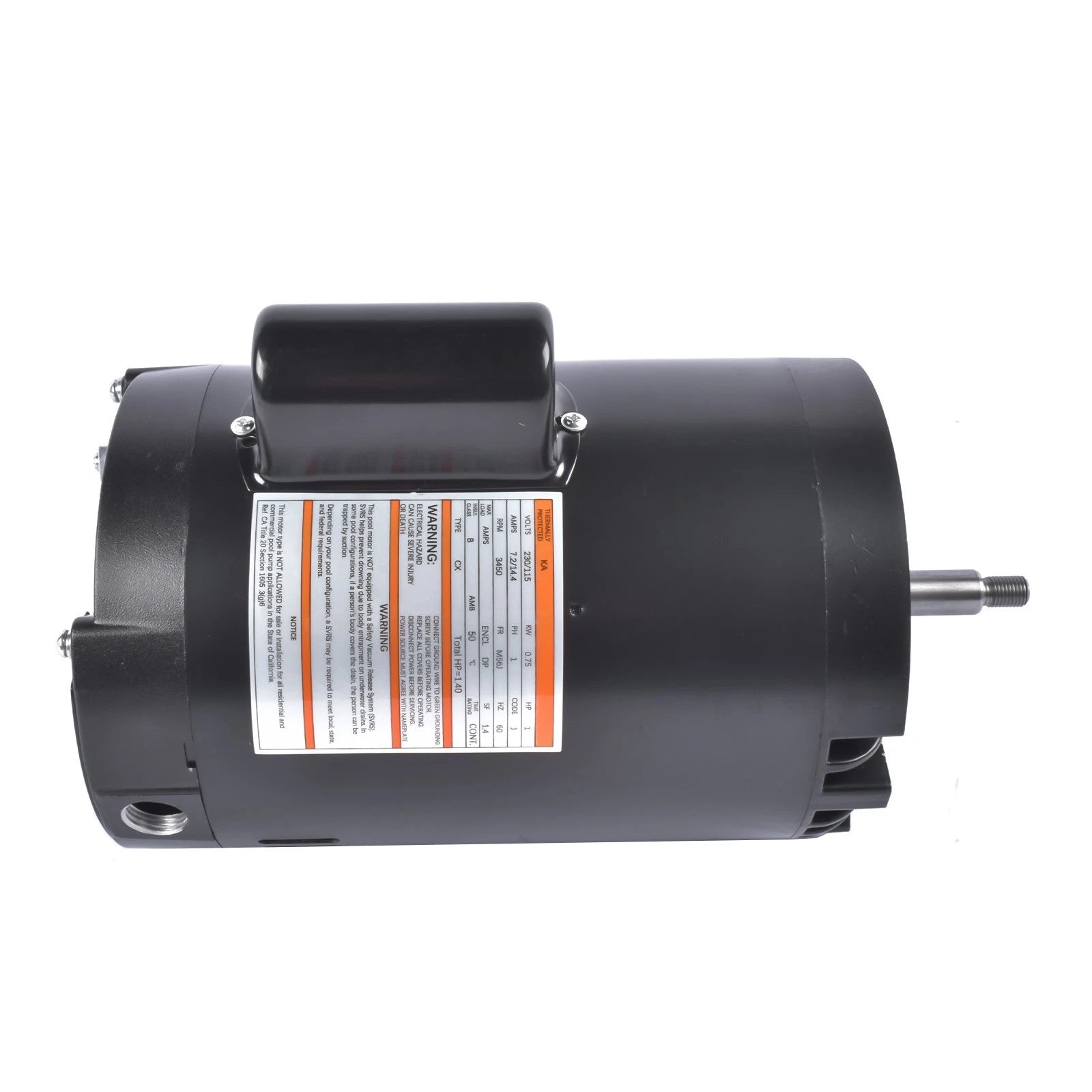 1HP C-Face Single Speed Pump Motor for Various Models (115/230V)