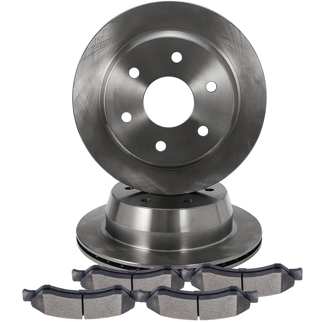 Rear Brake Pads + Rotors for Chevrolet Silverado 1500 GMC Sierra 1500 (2005–2007)