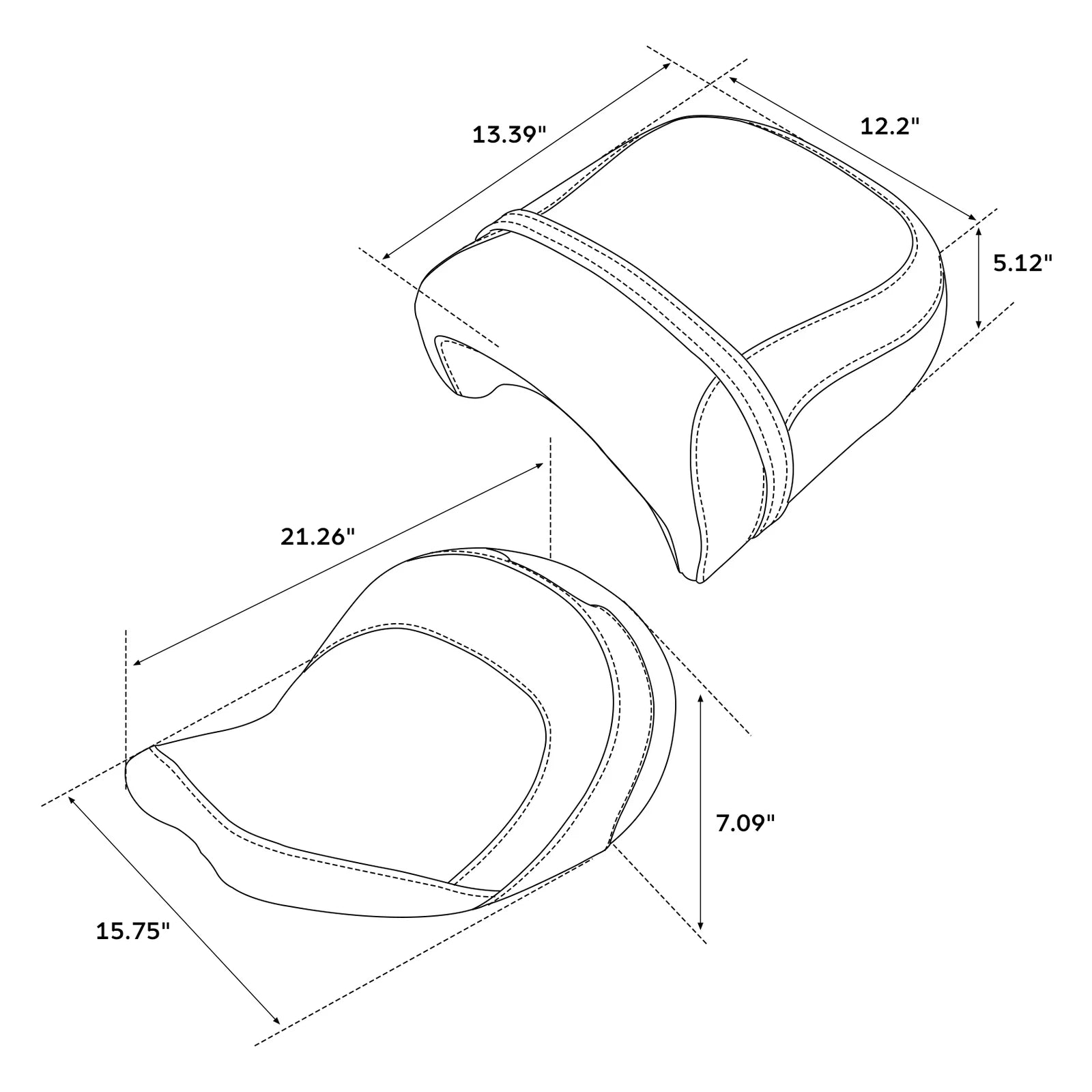 Black Blue Driver & Passenger Seat for Indian Chieftain Roadmaster (2014–2023)