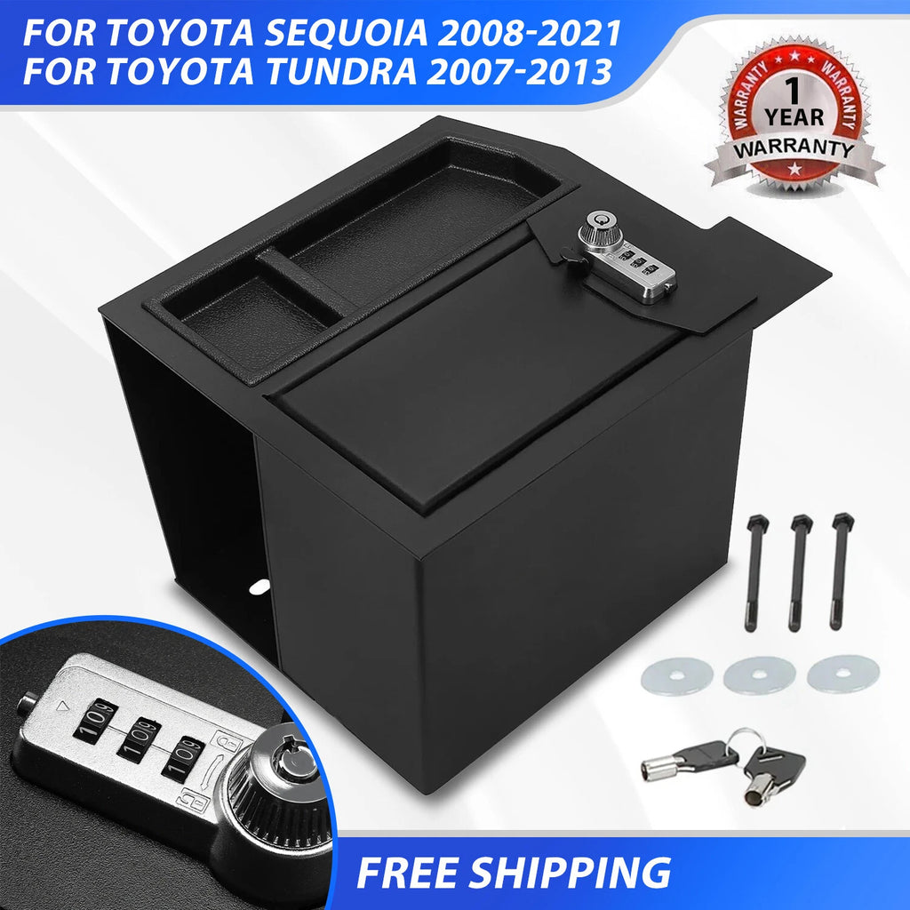 Center Console Safe Box for Toyota Tundra (2007–2013) / Sequoia (2008–2021)