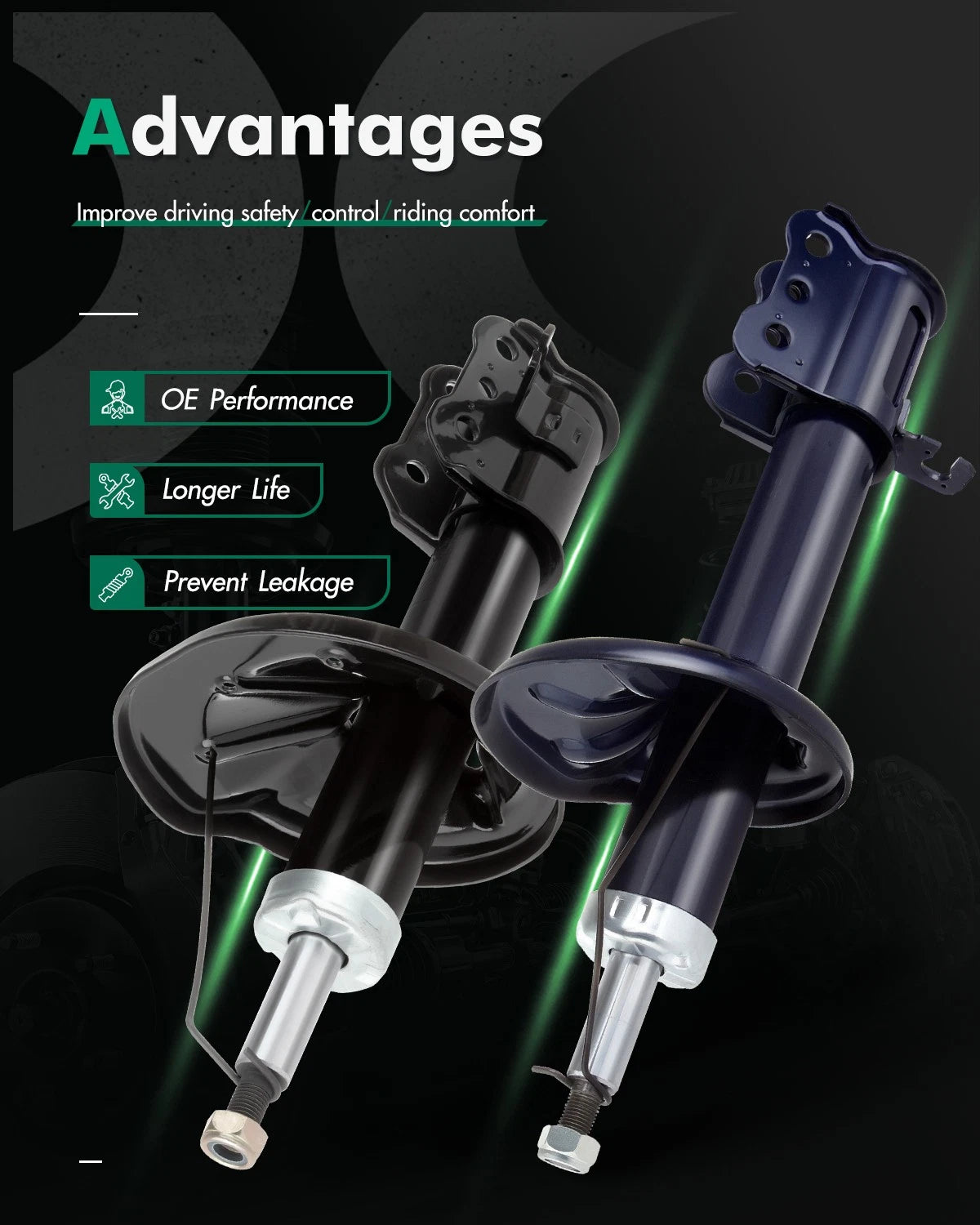 Set of 4 Shocks Struts for Mazda 626 (1998–2002)