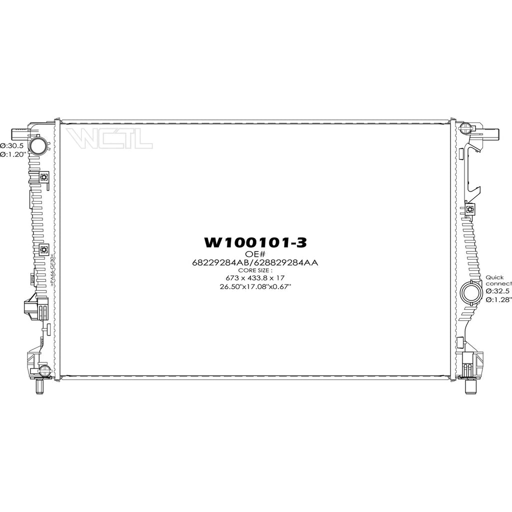 Replacement Plastic/Aluminum Radiator w/Single Fan (See compatibility Chart)