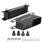 10 Row Transmission Oil Cooler Kit 10AN Aluminum Universal