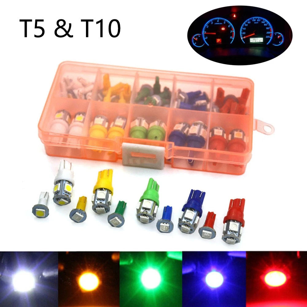40Pcs T5 T10 LED Dashboard Light Bulb for Universal Cars (12V)
