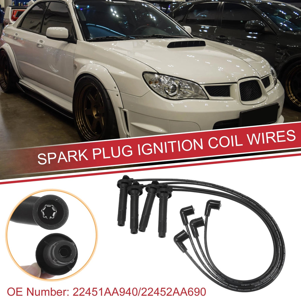 Set of 4 Spark Plug Wire Ignition Coil Cables No. 22451AA940 for Subaru Legacy (2006–2009)