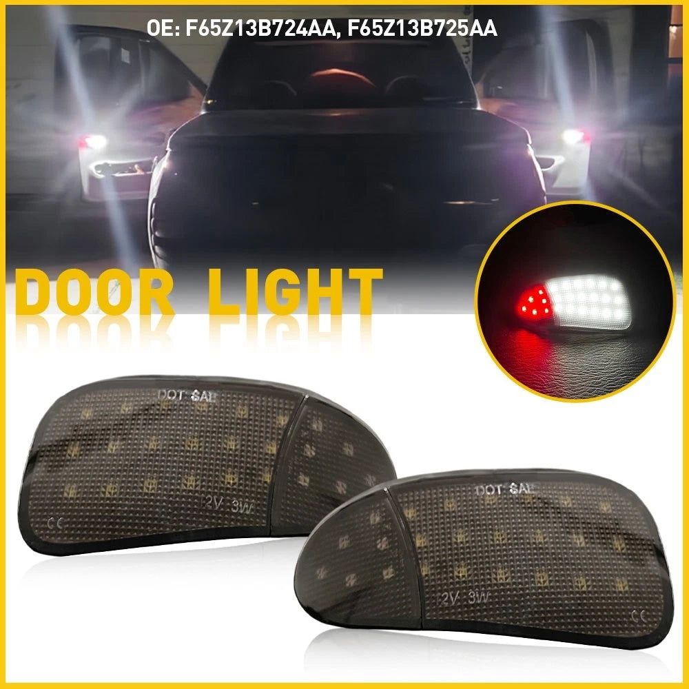 2Pcs White Red LED Door Courtesy Light for Ford F-150 F-250 (1997–2003)