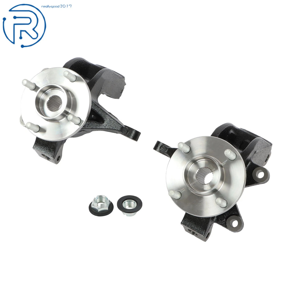 2X Front Side Steering Knuckle & Wheel Hub Bearing Assembly for Ford Focus (2006–2011)