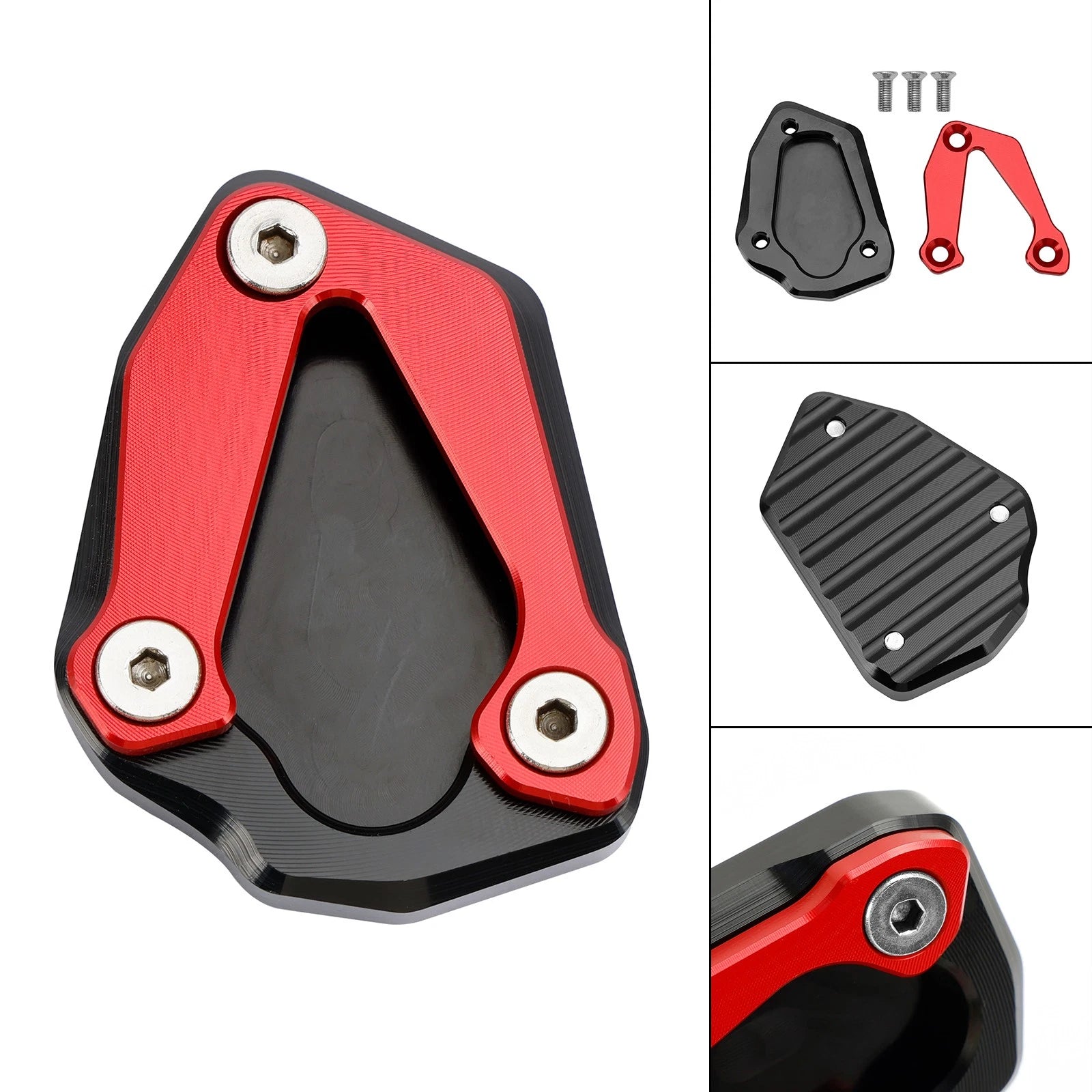 Kickstand Enlarger Plate Pad for BMW S1000RR (2020–2023) Red