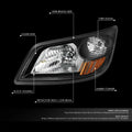 Headlight Assembly for Hino 165 185 (2006–2019) - Black Housing, Amber Corner