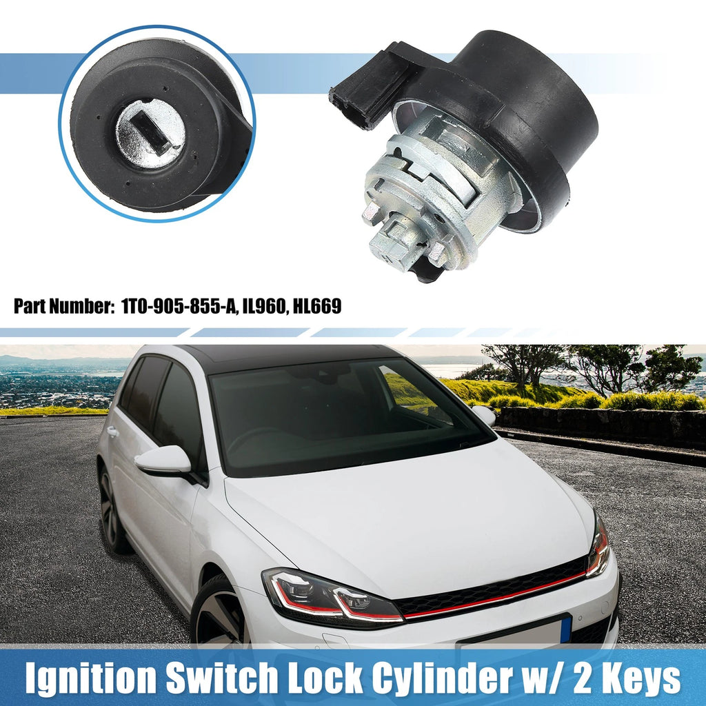 Ignition Switch Steering Lock Cylinder w/ Key for Volkswagen Audi (2000–2023)