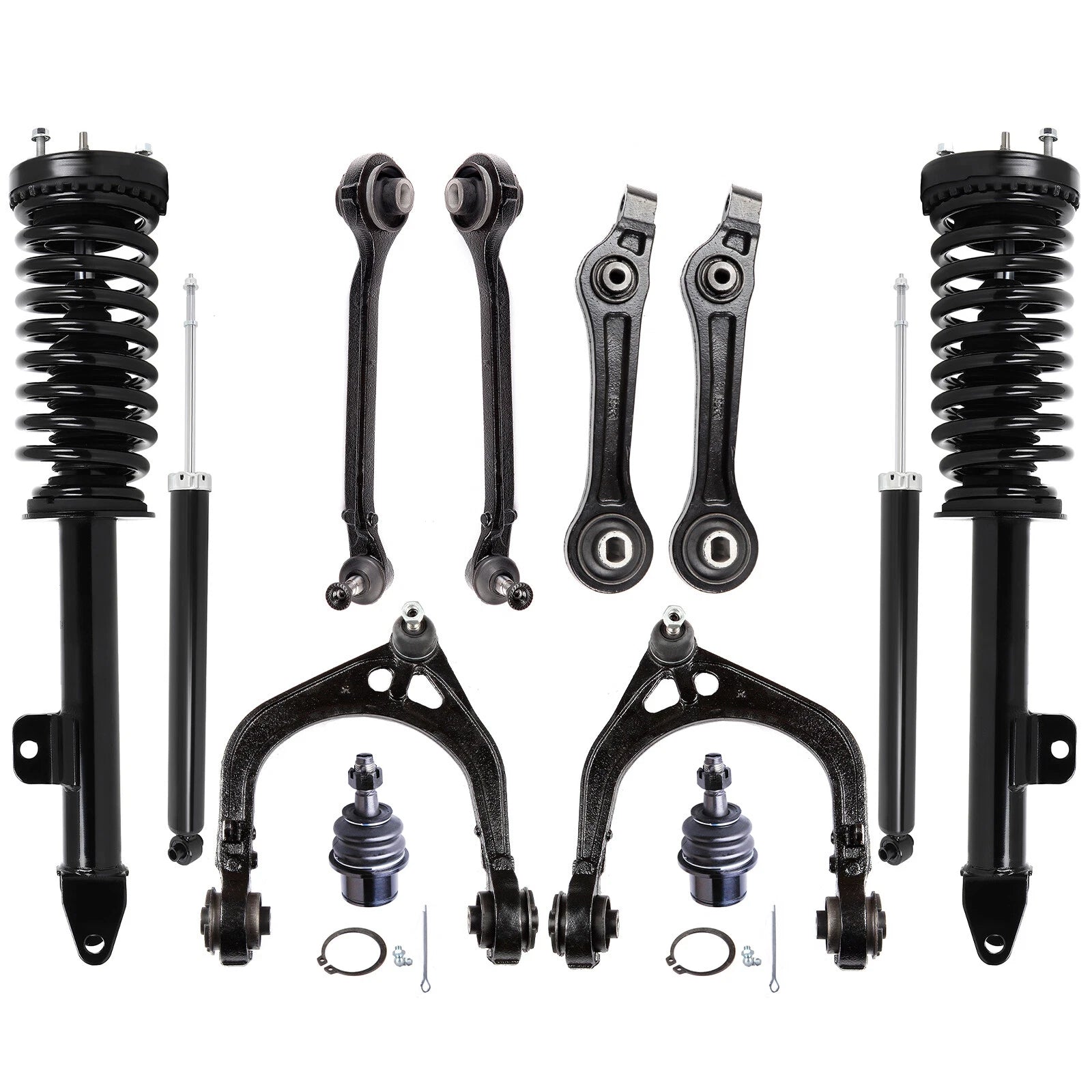 Set of 4 Front Strut Rear Shock Control Arm Sway Bar for Chrysler 300 Charger Magnum (RWD)
