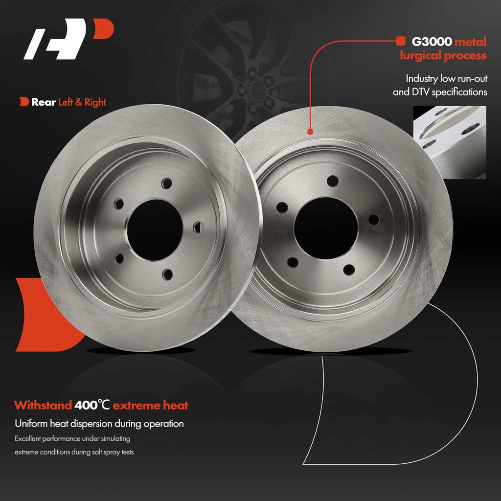 Rear Disc Brake Rotors & Ceramic Pads for Ford F-150 (1999–2003)