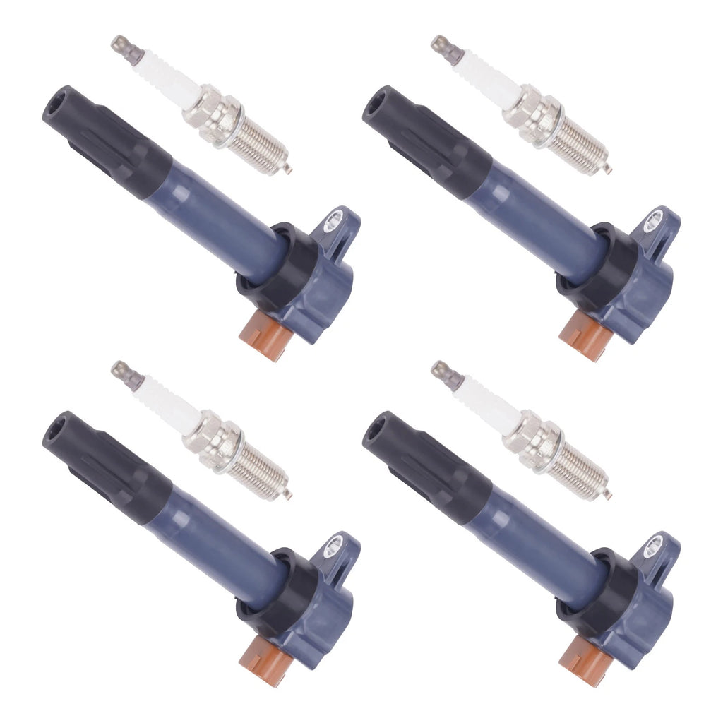 Set of 4 Ignition Coils & 4 Spark Plugs for Suzuki Kizashi 2.4L I4 (2010–2013)