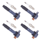Set of 4 Ignition Coils & 4 Spark Plugs for Suzuki Kizashi 2.4L I4 (2010–2013)