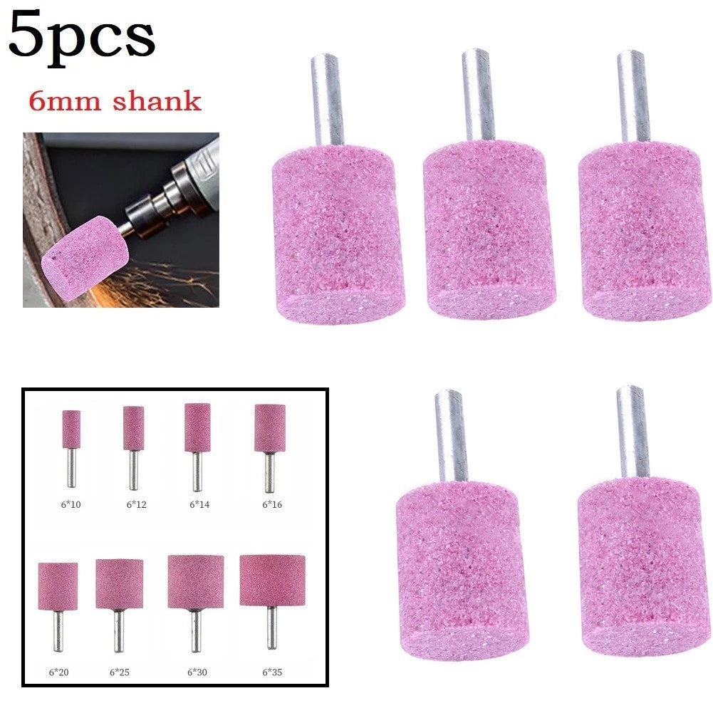 5pcs Shank Abrasive Mounted Stone Cylinder for Rotary Tool Grinding Wheel
