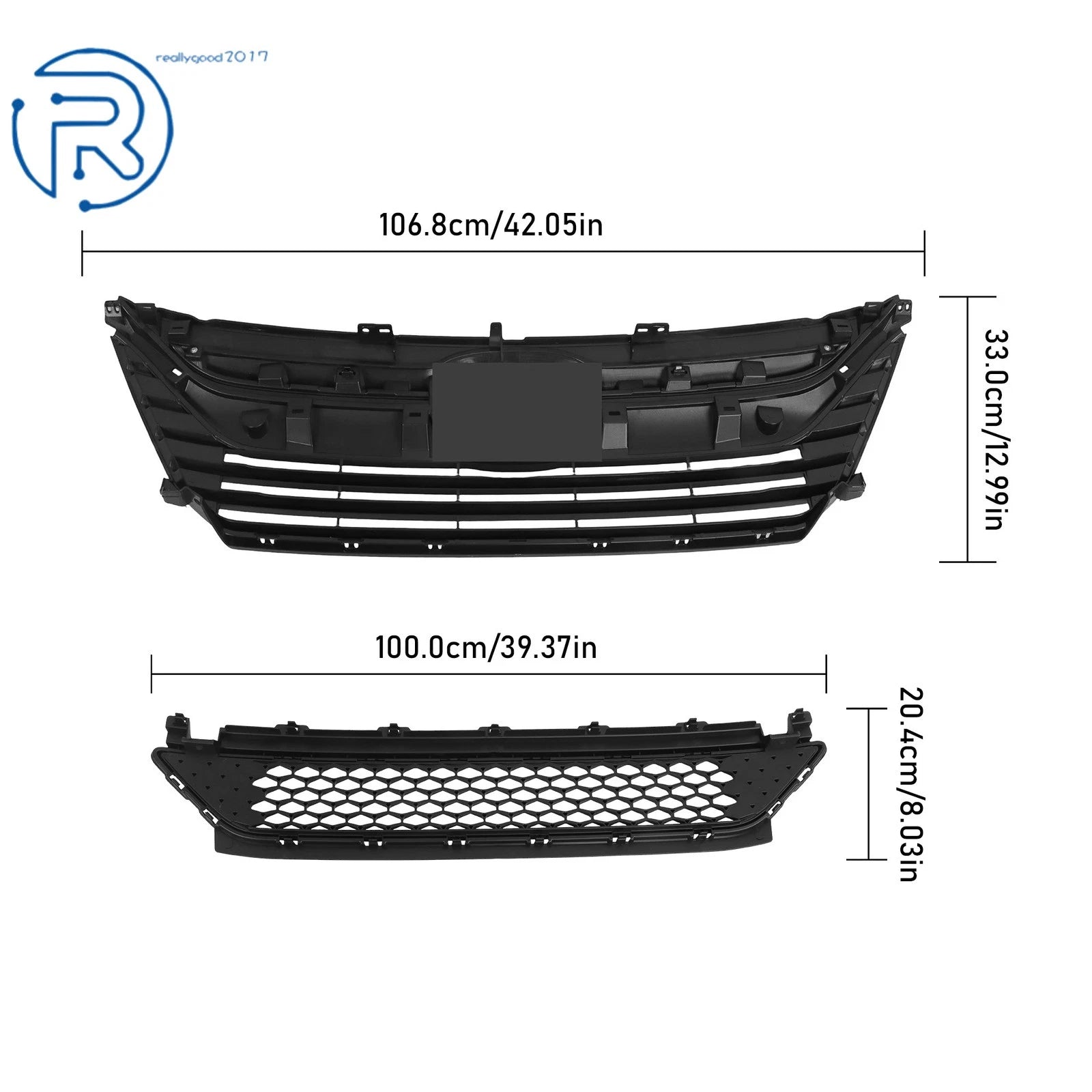 Gloss Black Mesh Grille Fog Light Kit for Honda Odyssey (2018-2020)