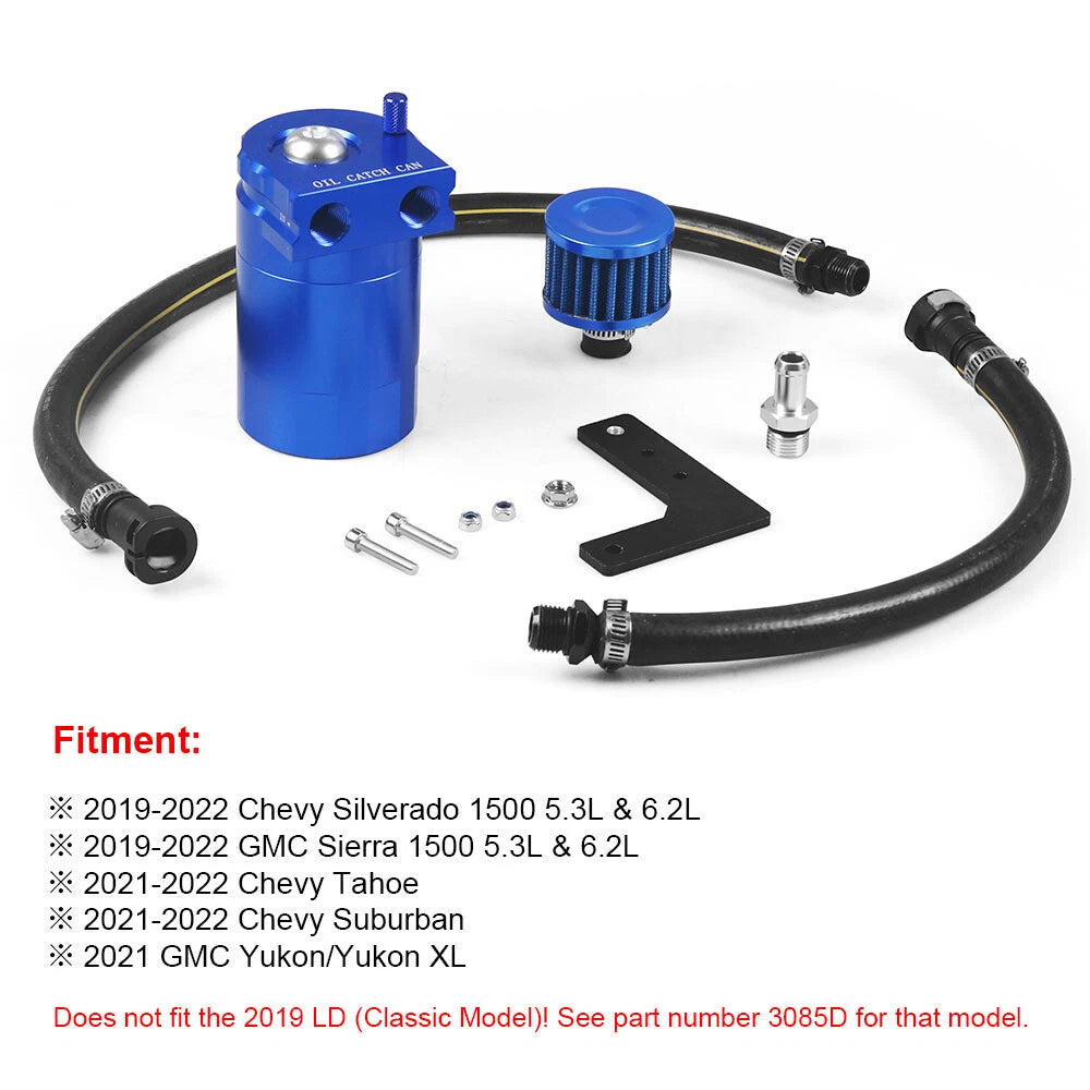 Oil Catch Can Tank Separator with Air Filter for Chevy Silverado & GMC Sierra