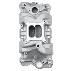 Satin Aluminum Intake Manifold for Small Block Chevy SBC 305 327 350 400 (1957–1986)