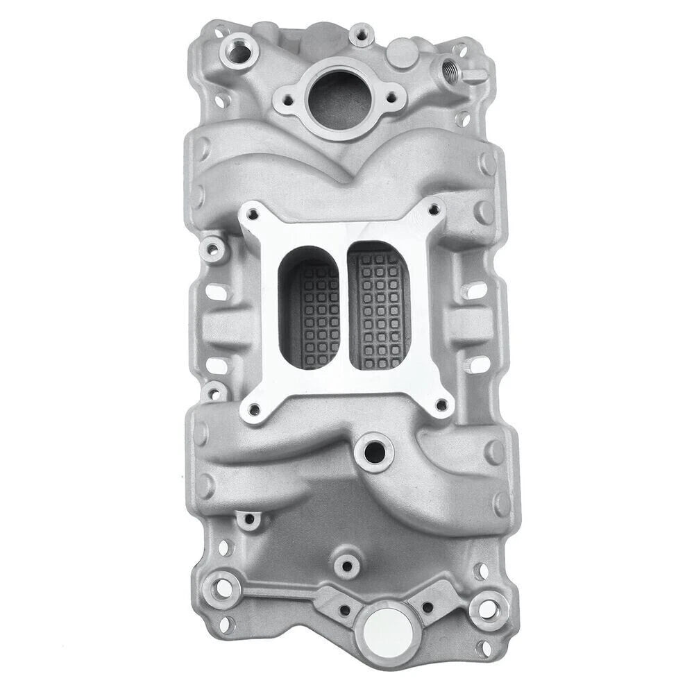Satin Aluminum Intake Manifold for Small Block Chevy SBC 305 327 350 400 (1957–1986)