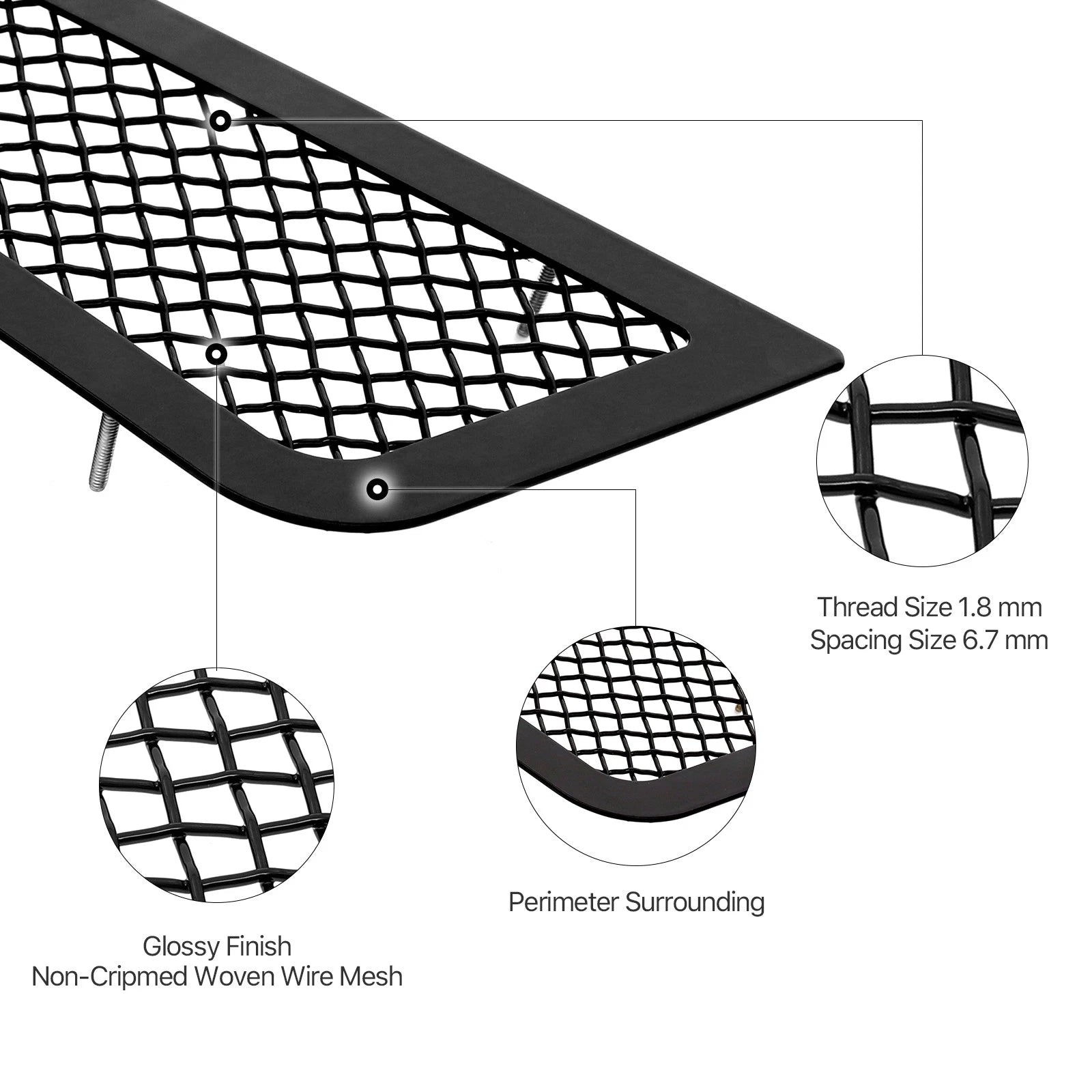 Stainless Black Fog Light Mesh Grille for Cadillac ATS (2013-2014)