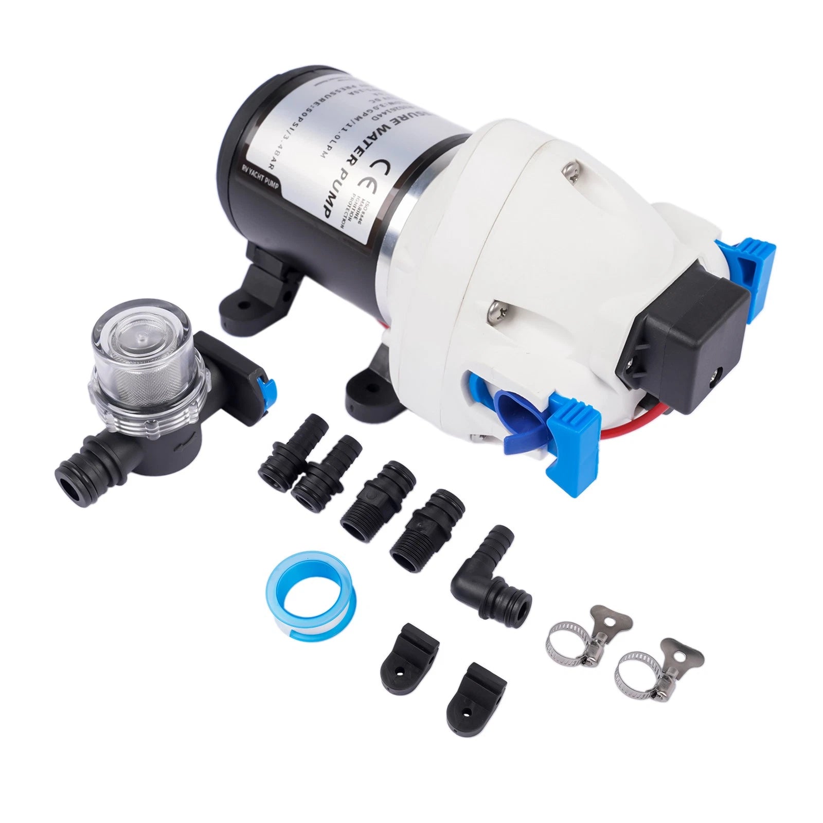 3 GPM Triplex Diaphragm Fresh Water Pump for RV (12V, 50 PSI)