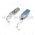 Chrome Racing Mirror for Honda Kawasaki Suzuki Yamaha (Rectangle Flame Stem)