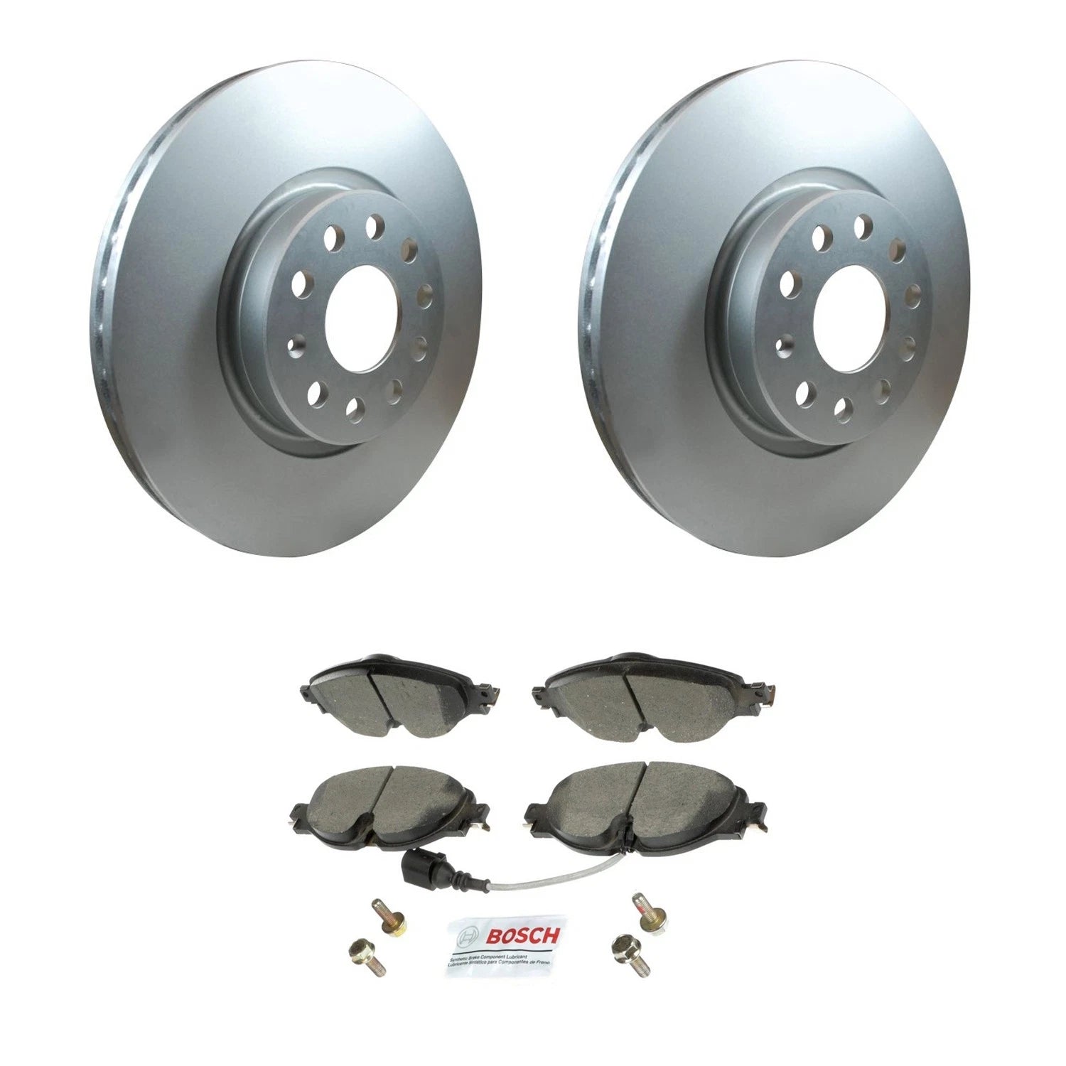 Hella Front Rotors & Bosch QuietCast Ceramic Brake Pads for A3 TT GTI Taos