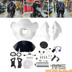 White Upper Lower Fairings w/7" Headlight & Mounts for Harley Low Rider (2016-2023)