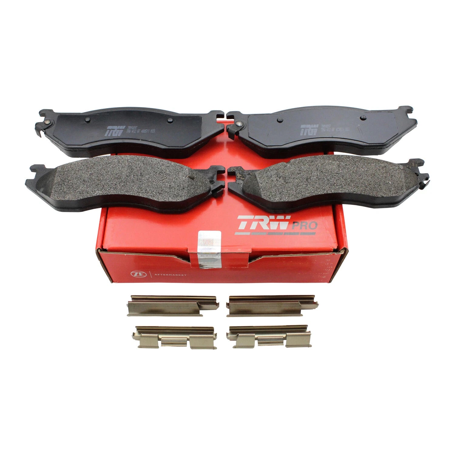 Set of 4 TRW Pro Metallic Brake Pads with Hardware for Dodge Ram 1500 (2002)
