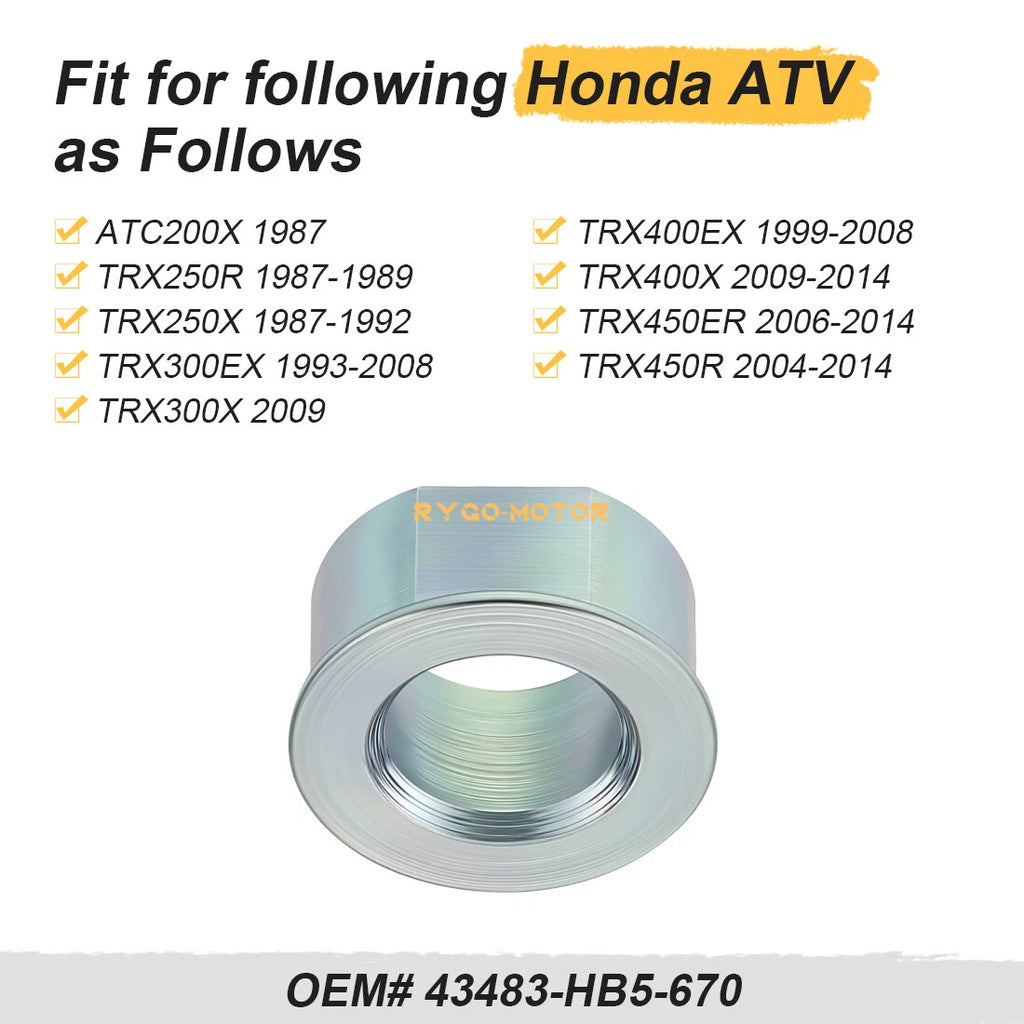 Rear Brake Caliper Stay Pin Guide Bushing Collar for Honda TRX300X TRX400X (2009–2014)