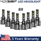 8PCS 9005 H11 LED Headlight Bulbs Combo 6000K for Universal Fit