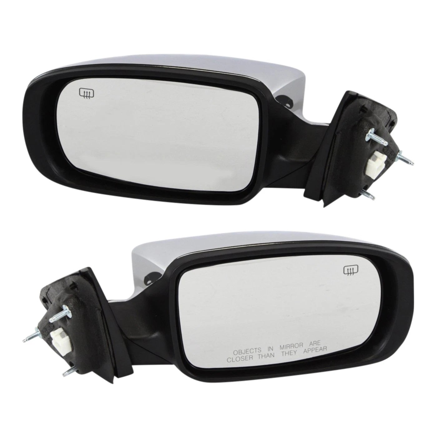 Set of 2 Heated Manual Fold Chrome Power Mirrors for Chrysler 200 (2011–2014)