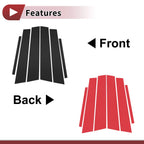 6 Pcs Car Door Pillar Window Trim for Honda City (2008–2014) Black