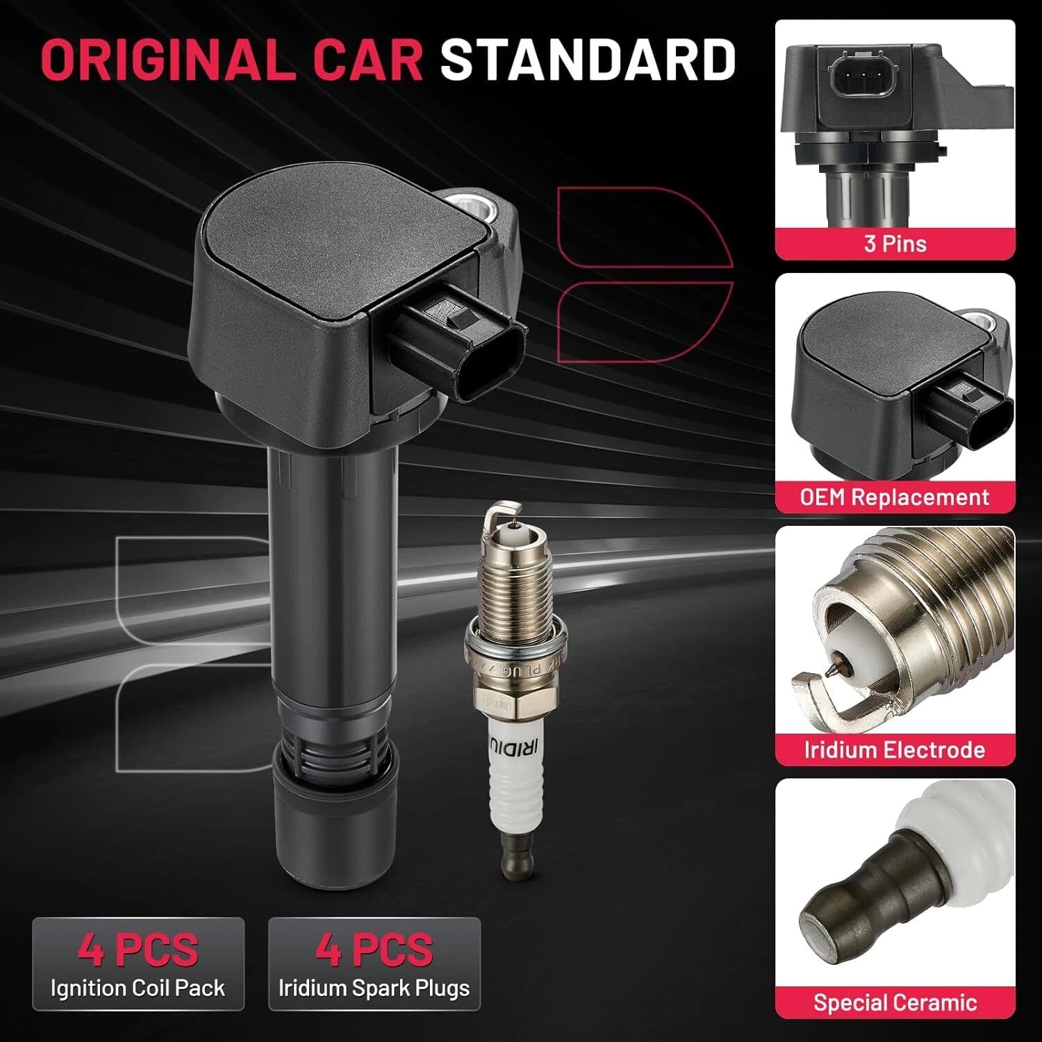 Ignition Coil & Spark Plug Set for Honda Civic 1.8L (2006-2011)